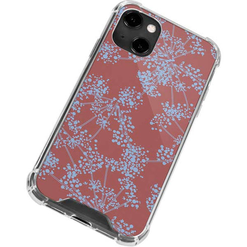 Airy Blue Floral iPhone 13 Clear Case
