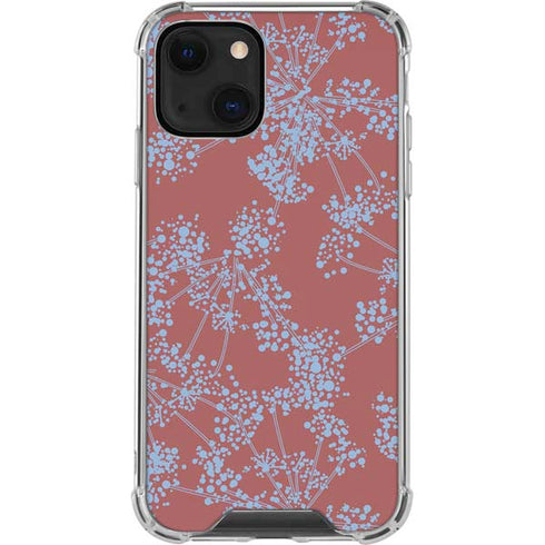 Airy Blue Floral iPhone 13 Mini Clear Case