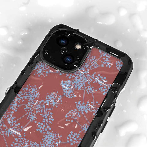 Airy Blue Floral iPhone 13 Mini Waterproof Case