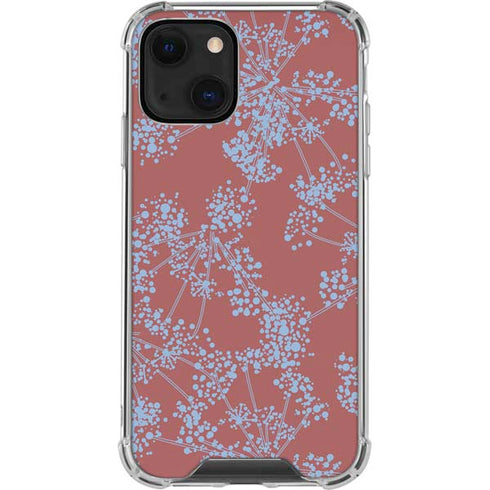 Airy Blue Floral iPhone 14 Plus Clear Case