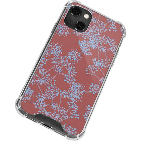 Airy Blue Floral iPhone 14 Plus Clear Case