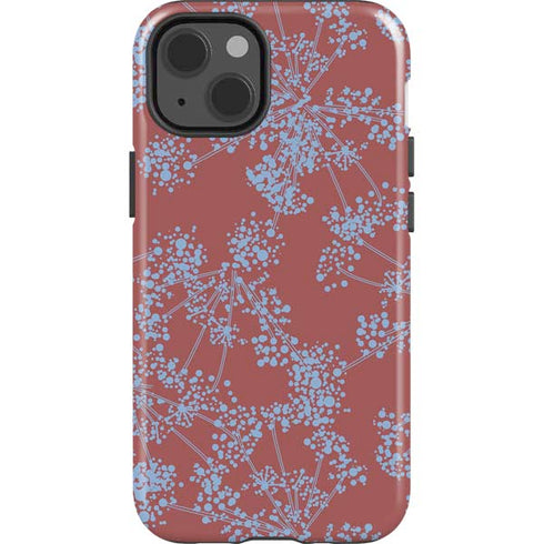 Airy Blue Floral iPhone 15 Impact Case
