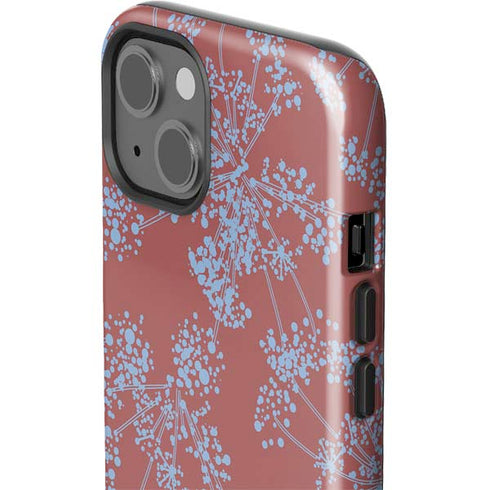 Airy Blue Floral iPhone 15 Impact Case