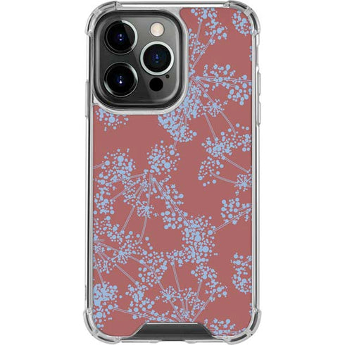 Airy Blue Floral iPhone 14 Pro Clear Case