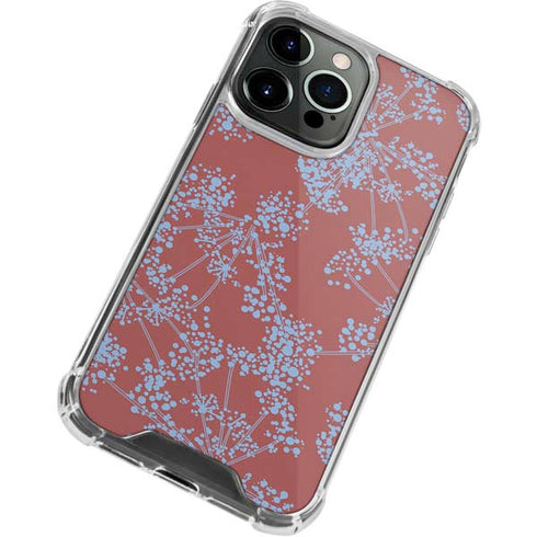 Airy Blue Floral iPhone 14 Pro Clear Case