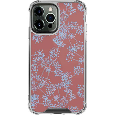 Airy Blue Floral iPhone 15 Pro Max Clear Case