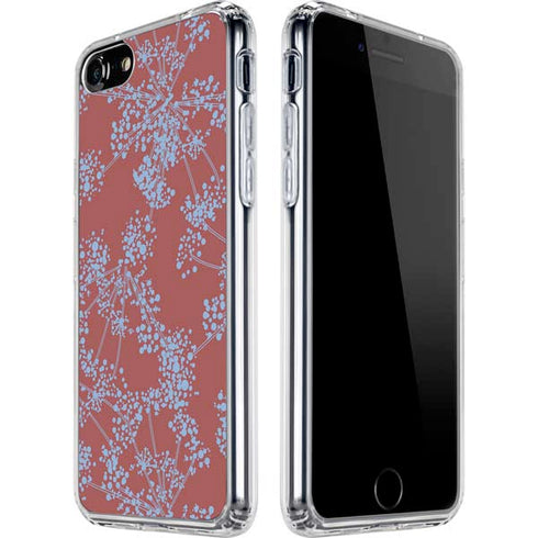 Airy Blue Floral iPhone SE (2nd & 3rd Gen) Clear Case