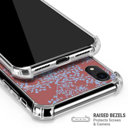 Airy Blue Floral iPhone XR Clear Case