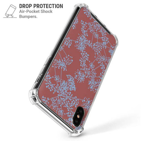 Airy Blue Floral iPhone XS Max Clear Case