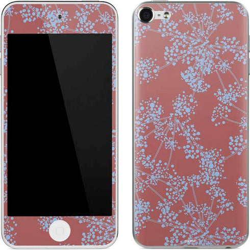 Airy Blue Floral Apple iPod Skin