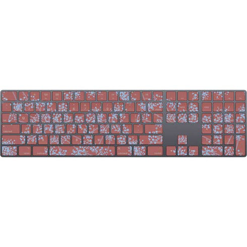 Airy Blue Floral Magic Keyboard with Numeric Keypad Skin