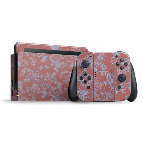 Airy Blue Floral Nintendo Switch Bundle Skin