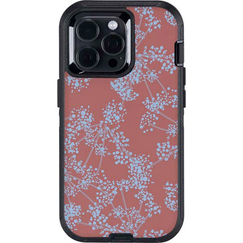 Airy Blue Floral Otterbox Defender iPhone Skin