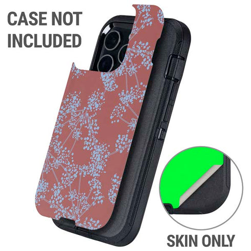 Airy Blue Floral Otterbox Defender iPhone Skin