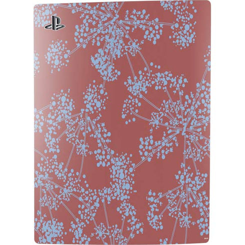 Airy Blue Floral PS5 Digital Edition Console Skin