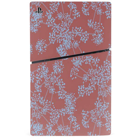 Airy Blue Floral PS5 Slim Disk Bundle Skin