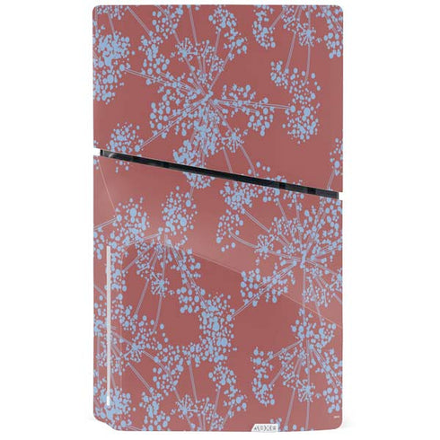Airy Blue Floral PS5 Slim Disk Console Skin