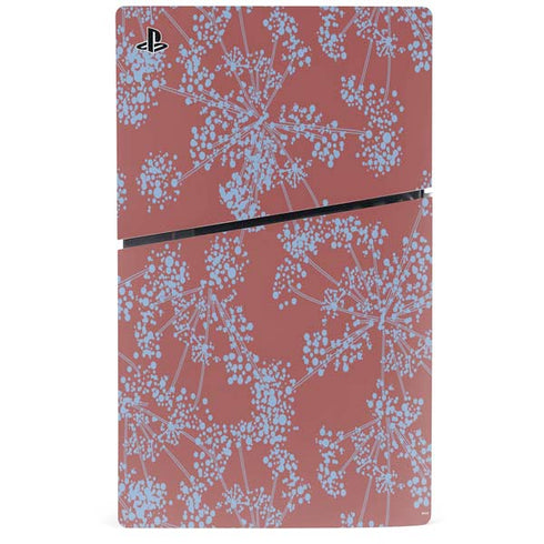Airy Blue Floral PS5 Slim Digital Edition Bundle Skin