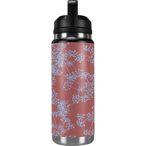 Airy Blue Floral YETI Rambler 26oz Bottle Skin
