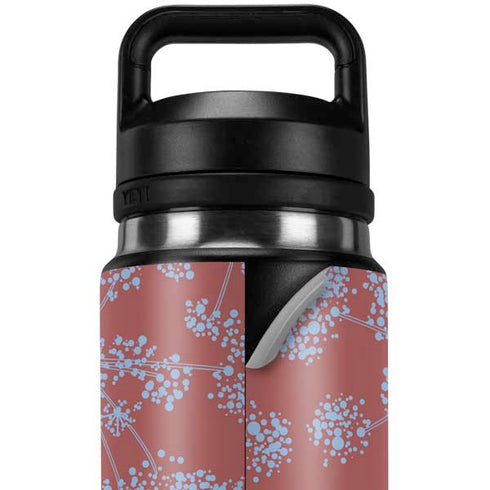 Airy Blue Floral YETI Rambler 26oz Bottle Skin
