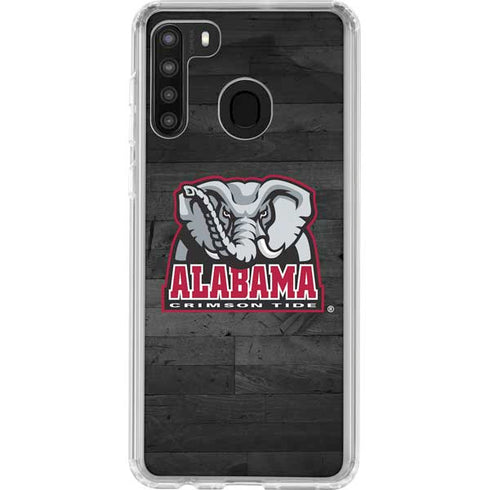 University of Alabama Basketball Wood Galaxy A21 Clear Case