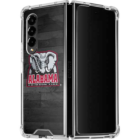 University of Alabama Basketball Wood Galaxy Z Fold4 5G Clear Case