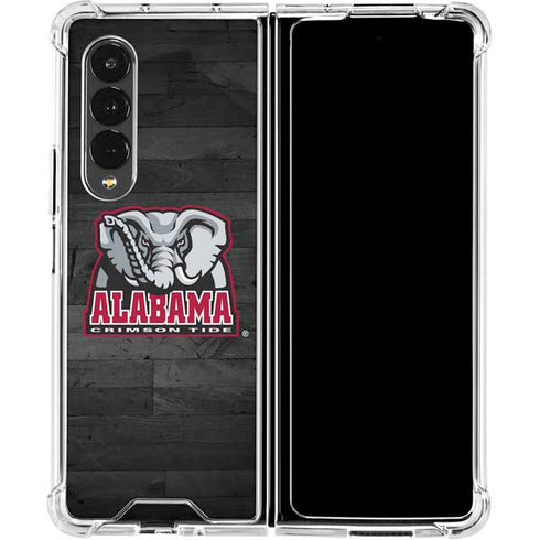 University of Alabama Basketball Wood Galaxy Z Fold4 5G Clear Case