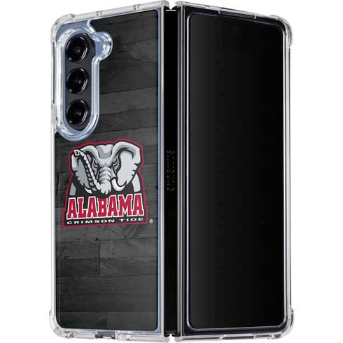 University of Alabama Basketball Wood Galaxy Z Fold5 5G Clear Case
