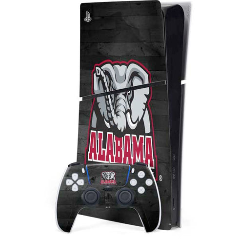 University of Alabama Basketball Wood PS5 Slim Digital Edition Bundle Skin
