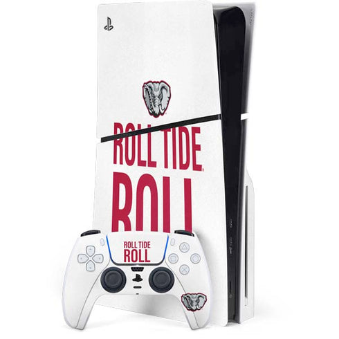 University of Alabama Crimson Roll Tide PS5 Slim Disk Bundle Skin