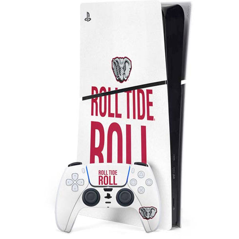 University of Alabama Crimson Roll Tide PS5 Slim Digital Edition Bundle Skin