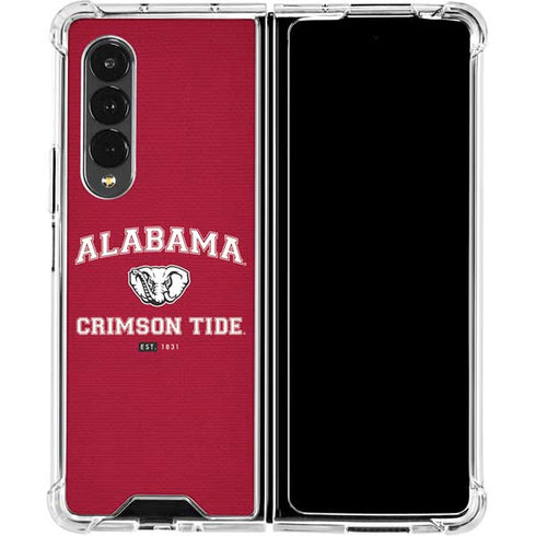 University of Alabama Crimson Tide Basketball Galaxy Z Fold4 5G Clear Case