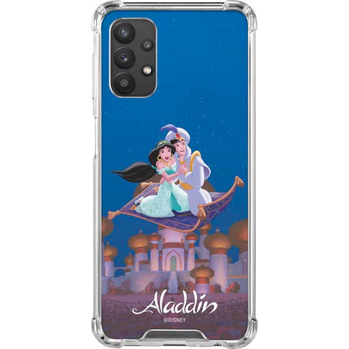 Disney Aladdin and Jasmine Magic Carpet Galaxy A32 5G Clear Case