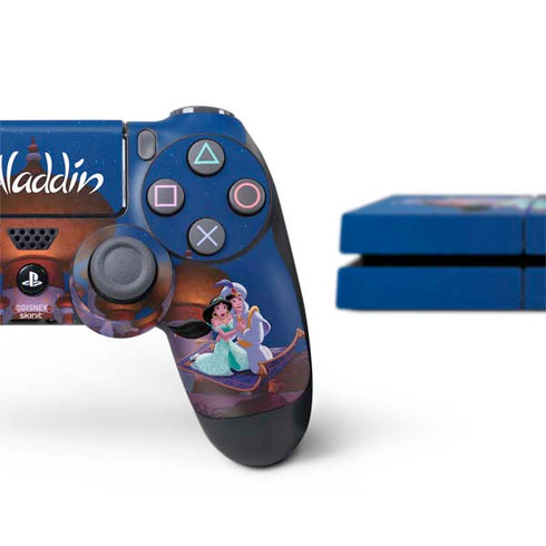 Disney Aladdin and Jasmine Magic Carpet PS4 Console and Controller Bundle Skin