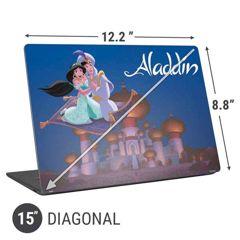 Disney Aladdin and Jasmine Magic Carpet Universal Laptop 15in (12.2 x 8.8in) Skin