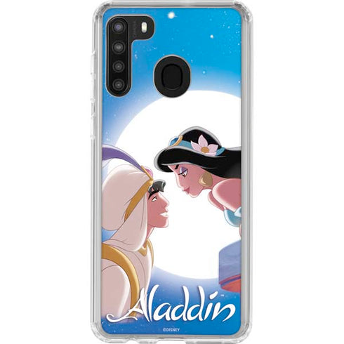 Disney Aladdin and Princess Jasmine Kiss Galaxy A21 Clear Case