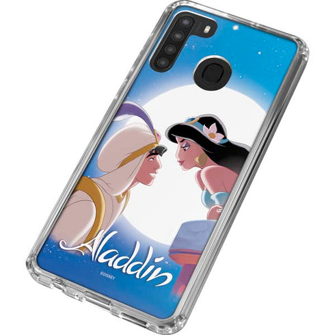 Disney Aladdin and Princess Jasmine Kiss Galaxy A21 Clear Case