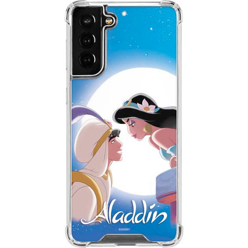 Disney Aladdin and Princess Jasmine Kiss Galaxy S21 FE Clear Case