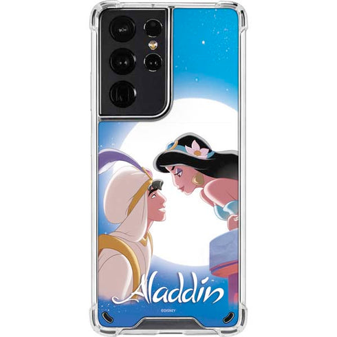 Disney Aladdin and Princess Jasmine Kiss Galaxy S21 Ultra 5G Clear Case
