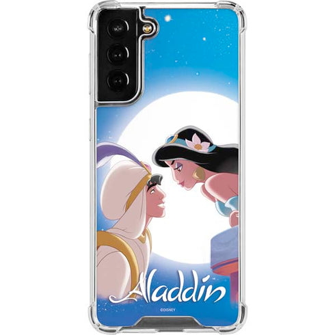 Disney Aladdin and Princess Jasmine Kiss Galaxy S22 Plus Clear Case