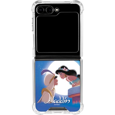 Disney Aladdin and Princess Jasmine Kiss Galaxy Z Flip5 5G Clear Case