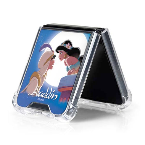 Disney Aladdin and Princess Jasmine Kiss Galaxy Z Flip5 5G Clear Case