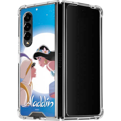 Disney Aladdin and Princess Jasmine Kiss Galaxy Z Fold4 5G Clear Case