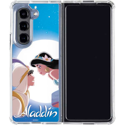 Disney Aladdin and Princess Jasmine Kiss Galaxy Z Fold5 5G Clear Case