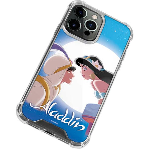 Disney Aladdin and Princess Jasmine Kiss iPhone 14 Pro Clear Case