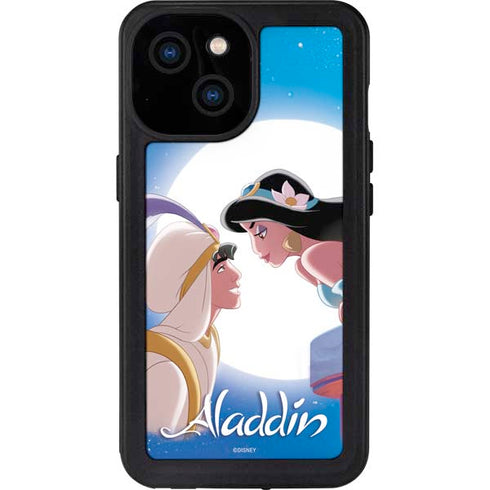 Disney Aladdin and Princess Jasmine Kiss iPhone 15 Waterproof Case