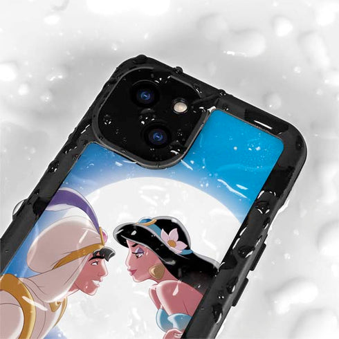 Disney Aladdin and Princess Jasmine Kiss iPhone 15 Waterproof Case