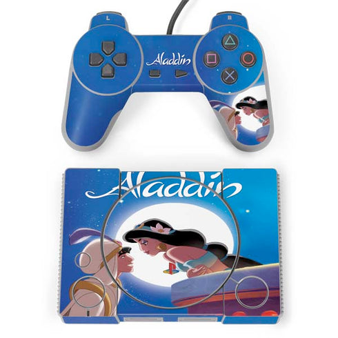 Disney Aladdin and Princess Jasmine Kiss PlayStation Classic Bundle Skin