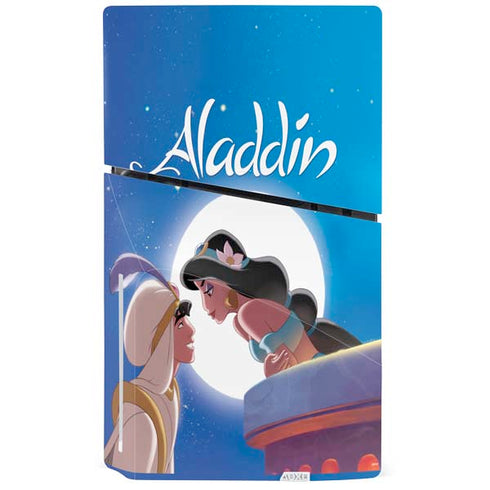 Disney Aladdin and Princess Jasmine Kiss PS5 Slim Disk Console Skin