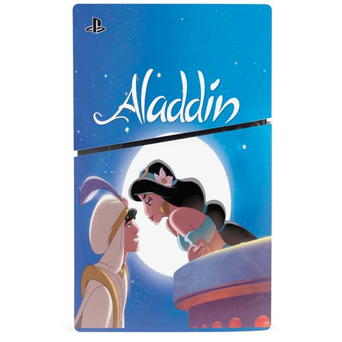 Disney Aladdin and Princess Jasmine Kiss PS5 Slim Digital Edition Bundle Skin